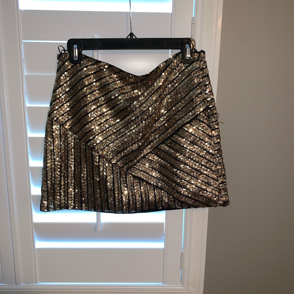 Gold sequin skirt